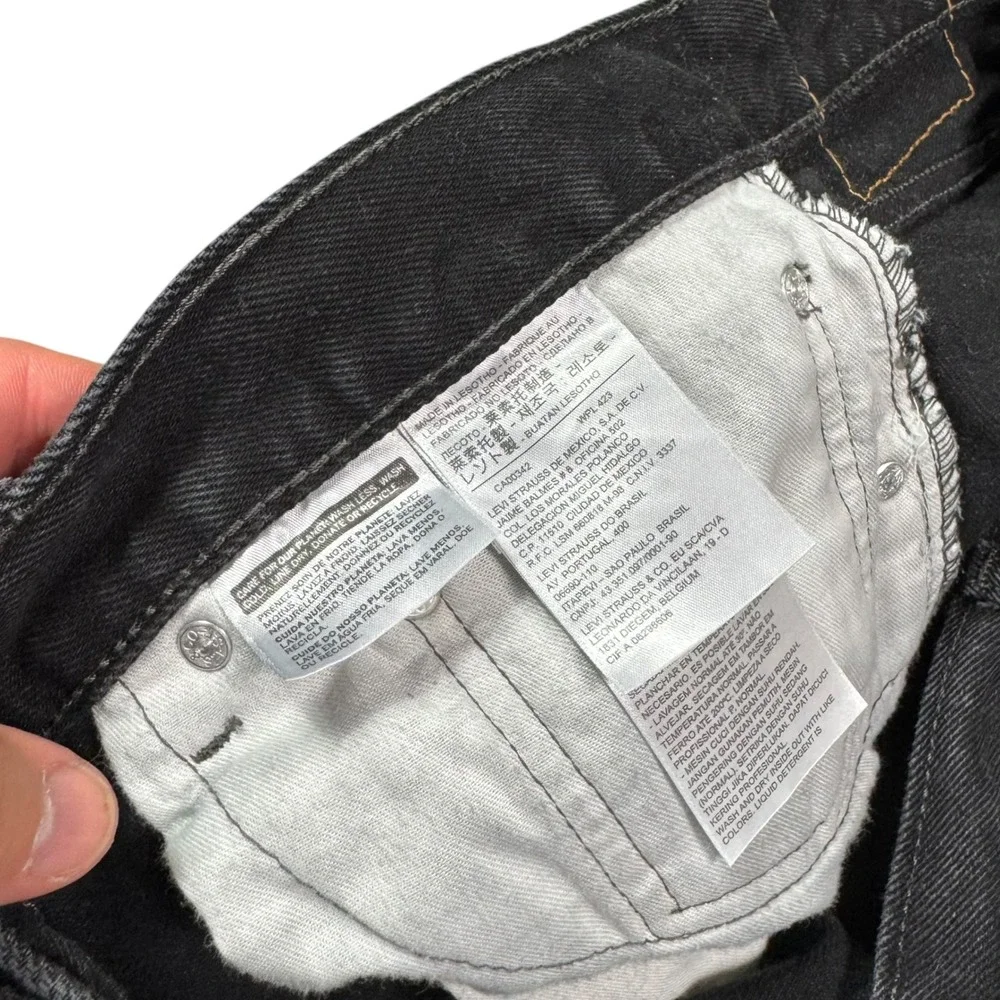 Levi's 505 Straight Leg Faded Black Cotton Denim Jeans Men's 38x34 (Fit 36x31.5)